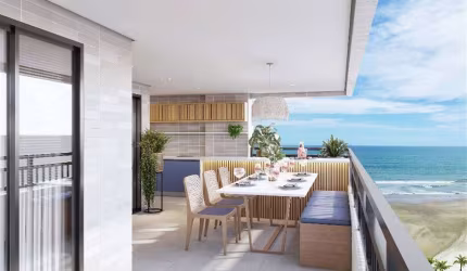 Apto de 2 Dorm c/ 2 SUÍTES, VISTA MAR, 83,44 m² de área útil. Bairro: FLÓRIDA.
