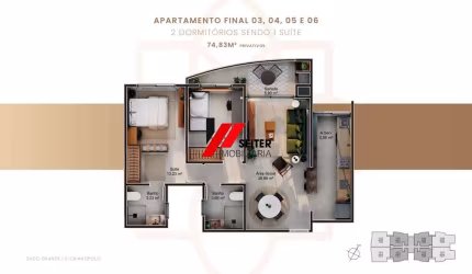 Apartamento a venda com 2 dormitórios Jardim do Oriente no Saco Grande Florianópolis