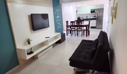Apartamento no Canto do Forte totalmente mobiliado com 2 quartos