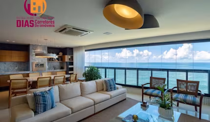 Vendo Apartamento dos sonhos com 338m2 com vista mar para Barra e Cristo reformado e decorado, 4/4, 5 vagas ,  Alto Padrão na  Barra, Salvador/BA