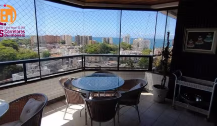 Vendo Apartamento com 305m2 climatizado mobiliado e decorado varandão  vista mar com 4 suítes, Máster com closets e Jacuzzi  em condomínio com total infraestrutura  no bairro do Rio Vermelho  em salva