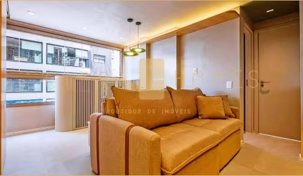 Apartamento mobiliado para locação, com 1 dormitório, cozinha equipada e ótima localização.