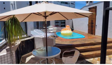 Vende Cobertura Penthouse Mobiliada 2 Dormitórios (1 suíte) Solarium com Piscina Churrasqueira 2 Garagens Portaria 24 Horas Astúrias/ Guarujá/SP