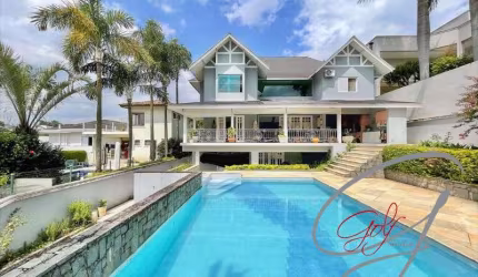 Casa c/ 632,26m² no Condomínio São Paulo II em Cotia - SP, 4 suítes, piscina, gourmet, condomínio completo!