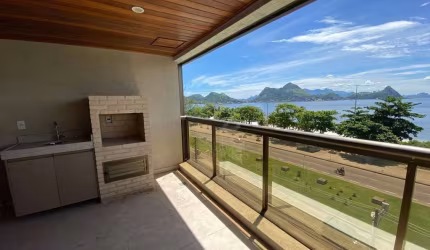 Apartamento de alto luxo, frente mar, 4 quartos, 4 suítes, 3 vagas.