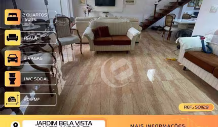 Sobrado com 3 dormitórios à venda, 209 m² por R$ 1.800.000,00 - Jardim Bela Vista - Santo André/SP