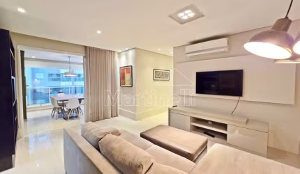 Apartamento mobiliado de 90m² de área útil para venda e locação no Edifício Berlim - Bairro Jardim Botânico, Ribeirão Preto/SP.