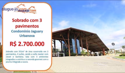 Sobrado com 4 dormitórios à venda, 350 m² por R$ 2.700.000,00 - Condomínio Residencial Jaguary - São José dos Campos/SP