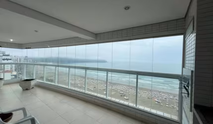 Apartamento Boqueirão Praia Grande 3 dormitórios 3 suítes vista mar!