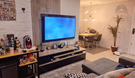 Apartamento em Santo André com 70m², 3 dormitórios, cozinha estilo americana, varanda gourmet envidraçada, 2 vagas de garagem com depósito
