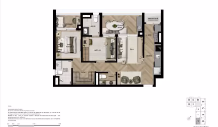 Apartamento para moradia/investimento 2 suites, lavabo, varanda e vaga em Higienopolis