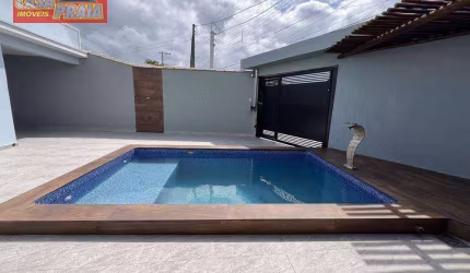 50 METROS DA PRAIA CASA NOVA LOTE INTEIRO COM PISCINA 3 QUARTOS, 115 m² por R$ 749.000 - Balneário Santa Eugênia - Mongaguá/SP