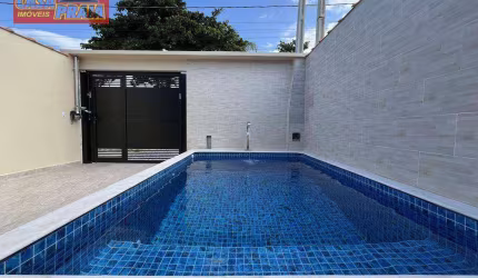 150 METROS DA PRAIA MONGAGUA CASA COM PISCINA 3 QUARTOS, 105 m² por R$ 549.000 - Balneário Flórida Mirim
