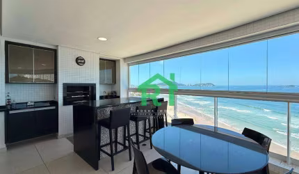 Apartamento à beira mar com 4 dormitórios (2 suítes), 3 Vagas, área de lazer, Enseada, Guarujá/SP