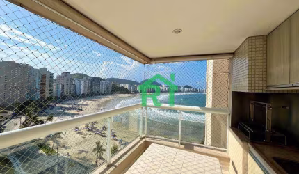 Apartamento Frente Mar, 3 dormitórios (1 suíte), 2 vagas, Lazer, Jardim Astúrias - Guarujá/SP