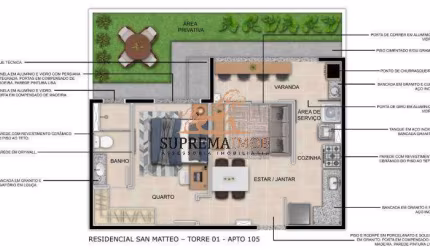 Apartamento com 1 dormitório à venda, 34 m² por R$ 255.690,00 - Jardim Pagliato - Sorocaba/SP
