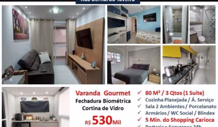 Excelente apartamento, 80m² 3 quartos, sendo 1 Suite, Varanda Gourmet, fechadura Biométrica, Vila da Penha/RJ