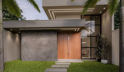 Linda casa linear a venda em Vargem Grande terreno de 359m2 com 3 suítes todas com closet, piscina, churrasqueira em uma belíssima área gourmet ! !