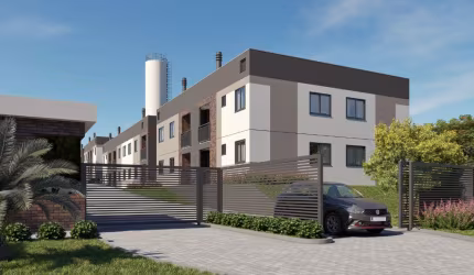 Casa Sobreposta 2 Quartos à Venda com Financiamento Minha Casa Minha Vida. Sacada e Churrasqueira, 1 vaga de estacionamento e áreas de lazer.