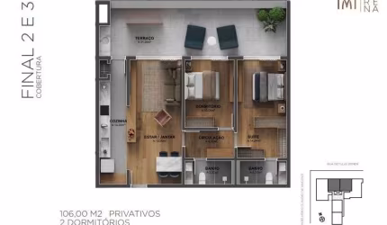 Cobertura plana face norte 2 suítes  e 2 vagas com vista definitiva para o mar