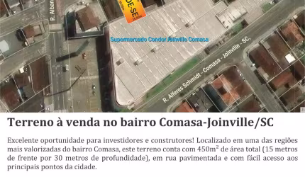 TERRENO  À VENDA 15 X 30 BAIRRO COMASA