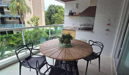 Apartamento para locação anual, com 04 dormitórios  (sendo  02 suítes),  02 vagas, excelente sacada gourmet, Riviera de São Lourenço/SP.