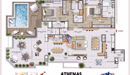 Cobertura com 3 dormitórios à venda, 346 m² por R$ 3.899.000,00 - Campinas - São José/SC