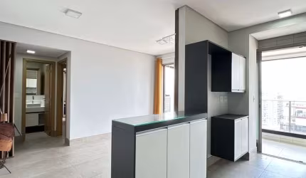 Apartamento com 1 dormitório com aranda gourmet e lazer completo em Santos-SP.