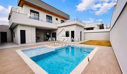 Sobrado novo 4 Suítes, Piscina, 307 m²- Condomínio Fechado Urbanova