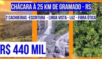 CHÁCARA EM IGREJINHA - RS 4,66HA RIO COM 2 CACHOEIRAS LUZ FIBRA ÓTICA À 25 KM DE GRAMADO