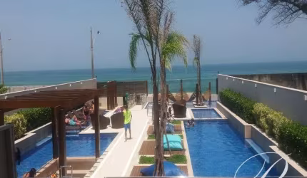 Ocean Pontal, apartamento  2 quartos + clube na praia com transporte exclusivo
