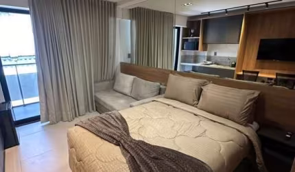Flat todo mobiliado com varanda na beira mar do Jardim Oceania - Beach Haus