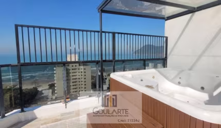 COBERTURA DUPLEX, 3 dormitórios sendo 1 suíte, área gourmet com Jacuzzi e Churrasqueira - TOMBO -Guarujá/SP.