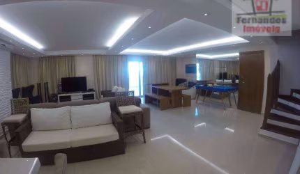 Belíssima Cobertura Duplex Mobiliada à Venda na Enseada, Frente ao Mar - Guarujá.