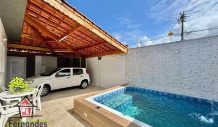 Casa nova isolada com piscina 3 quartos sendo 2 suíte à venda, 180 m² por R$ 949.000  Ocian  Praia Grande SP