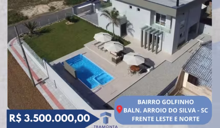 Residência de Alto Padrão à Beira-Mar na Praia dos Golfinhos, Balneário Arroio do Silva - SC