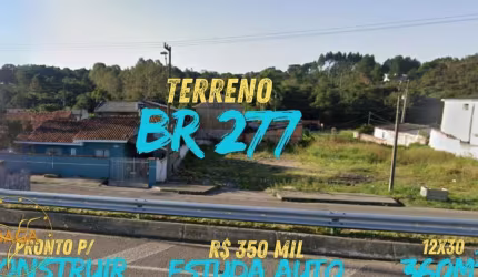 Terreno à Venda em Curitiba | Região Metropolitana | BR 277 | Borda do Campo | SJP 360m²