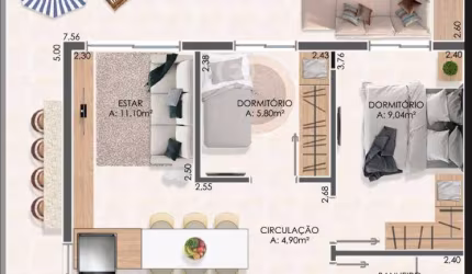 Apartamento à venda em Novo Hamburgo, Rincão, com 2 quartos, com 64 m², View Place Refúgio Urbano