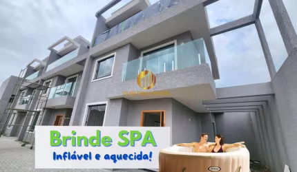 Sobrado novo 3 quartos em condomínio fechado Pinheirinho com rooftop