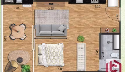 Apartamento com 1 dormitório à venda, 39 m² por R$ 345.000,00 - José Menino - Santos/SP