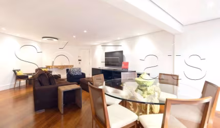 Flat no The Sutton House com 120m² 2 dormitórios 3 vagas em Moema disponível para locação.