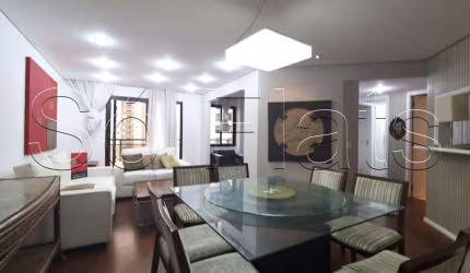 Apto no The Sutton House com 120m² 3 dormitórios e 2 vagas em Moema, disponível para locação.