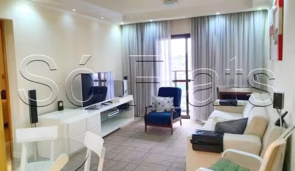 Apto no Saint Moritz totalmente mobiliado com 64m², 2 dormitórios e 1 vaga, disponível para locação.