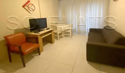 Gonzaga Flat disponível para locação com 36m², 01 dormitório e 01 vaga de garagem.