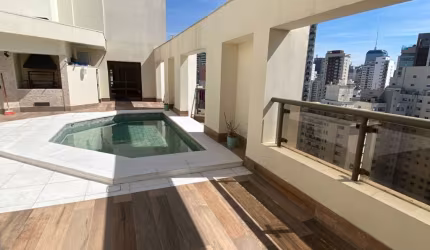 Cobertura cinematografica com jacuzzi, saunas e piscina no coração do Paraiso com Sao Paulo à seus pés
