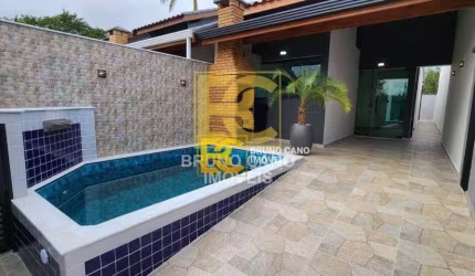 Casa térrea nova e moderna com piscina - Ribamar - Peruíbe/SP