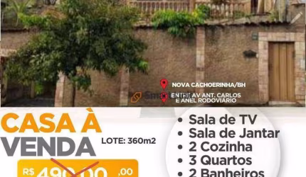Casa com 3 dormitórios à venda por R$ 465.000,00 - Nova Cachoeirinha - Belo Horizonte/MG
