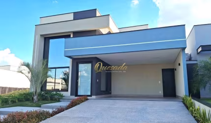 Casa térrea nova à venda, 3 suítes, piscina, planejados, Condomínio Piemonte, Indaiatuba.