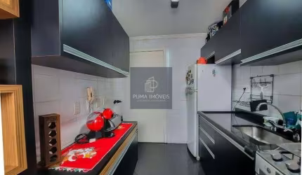 80 m ² Aú , 03 dormitórios, 01 Suíte, 02 vagas garagem-  todo mobiliado!