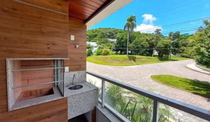 Itacorubi | Apartamento 1 quarto com sacada e chur
